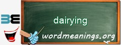 WordMeaning blackboard for dairying